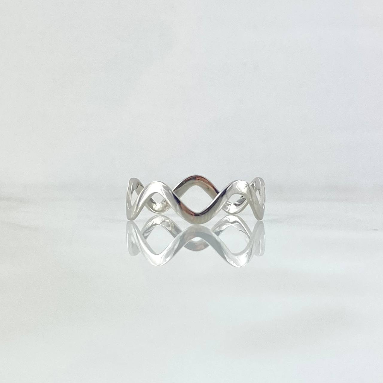 Anillo Zig-Zag 0.95gr / T7 1/4 / Oro Blanco 18K