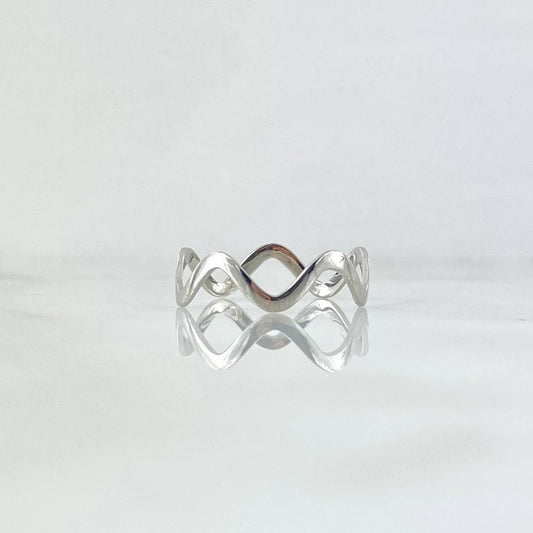 Anillo Zig-Zag 0.95gr / T7 1/4 / Oro Blanco 18K