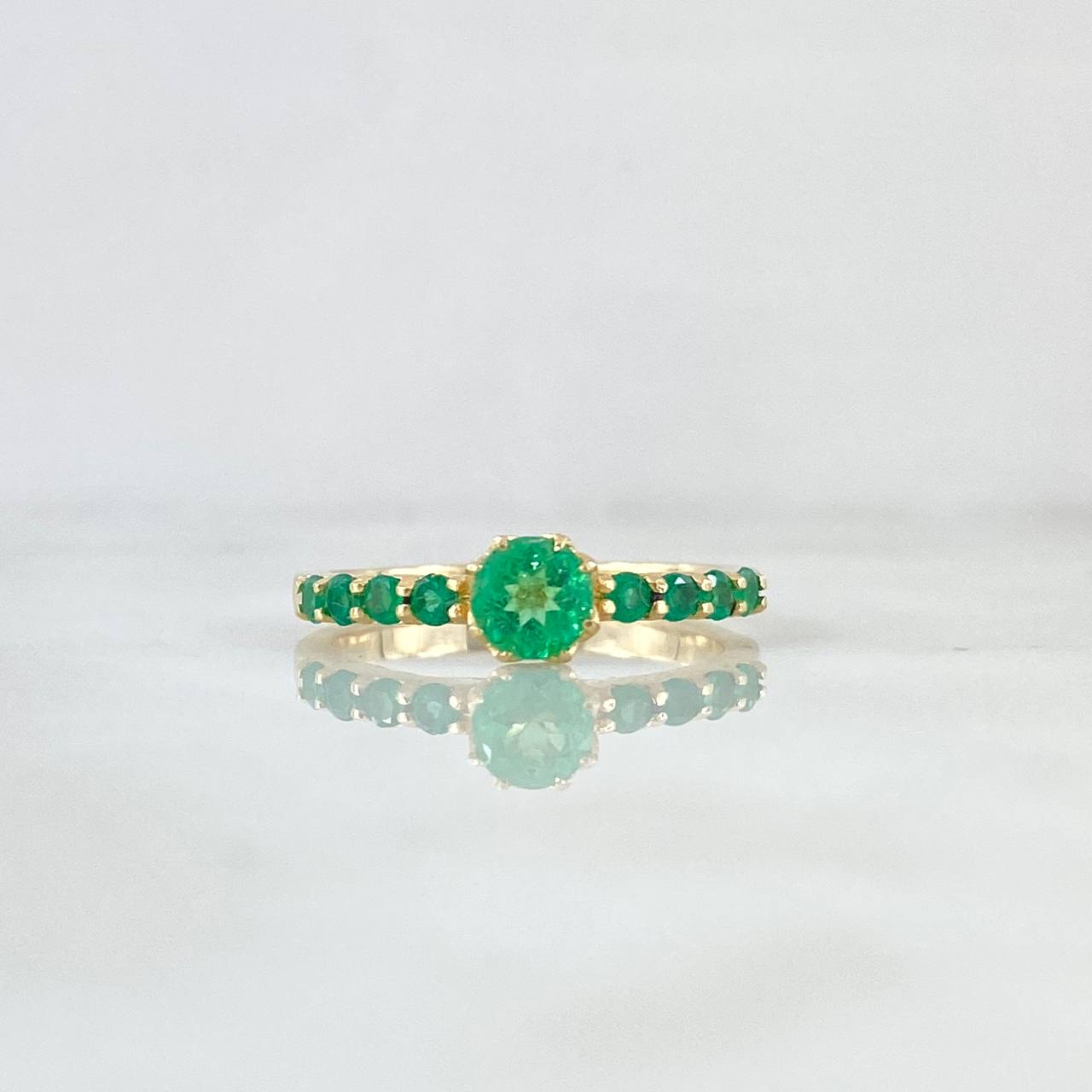 Ring Solitaire Scepter 2.9gr / T6 / Emeralds 64pts Yellow Gold 18K (Jewel) ©