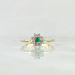 Driada Flower Ring 1.95gr / T6 3/4 / Emerald 9pts Diamonds 16pts Yellow Gold 18K (Jewel) ©