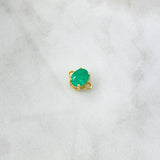 Herraje Ovalo Cuatro Garras 1.4gr / 1.2cm / Esmeralda 1.66 Qts Oro Amarillo 18K (Joya) ©