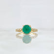 Ring Circle Four Claws 3.9gr / T6 1/2 / Emerald 1.42 Qts Diamonds 34pts Yellow Gold 18K (Jewel) ©