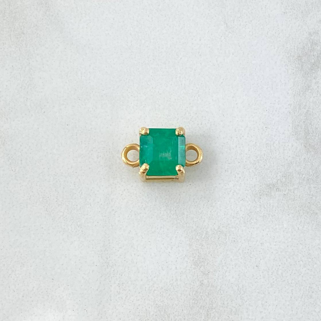 Herraje Caja Cuatro Garras 1.4gr / 1.2cm / Esmeralda 1.43 Qts Oro Amarillo 18K (Joya) ©