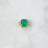 Herraje Caja Cuatro Garras 1.4gr / 1.2cm / Esmeralda 1.43 Qts Oro Amarillo 18K (Joya) ©