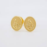 Stud Earrings Virgen del Carmen 0.7g / in / 6.6mm Yellow Gold 18K