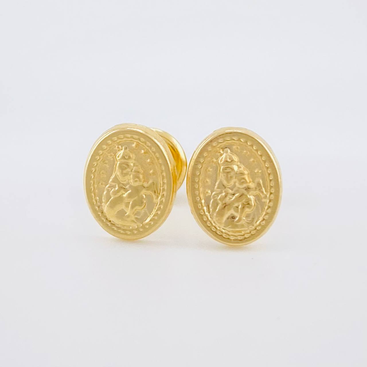 Stud Earrings Virgen del Carmen 0.7g / in / 6.6mm Yellow Gold 18K