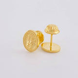 Stud Earrings Virgen del Carmen 0.7g / in / 6.6mm Yellow Gold 18K