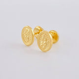 Stud Earrings Virgen del Carmen 0.7g / in / 6.6mm Yellow Gold 18K