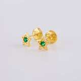 Stud Earrings Star 0.75g / in / 4.4mm Yellow Gold 18K