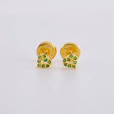 Heart Silhouette Stud Earrings 0.5g / in / 2.1mm Yellow Gold 18K