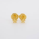 Topos Flor Rayada 0.4g / in / 1.7mm Oro Amarillo 18K