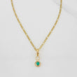 Set Figaro Chain + Infinity Pendant Emerald 0.05 pts / 1.6g / 18 in Yellow Gold 18K
