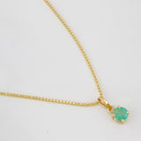Set Cadena Franco + Dije Tambor Esmeralda 0.39 pts / 3.95g / 18 in Oro Amarillo 18K