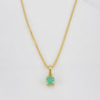 Set Cadena Franco + Dije Tambor Esmeralda 0.39 pts / 3.95g / 18 in Oro Amarillo 18K