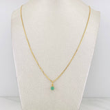 Set Cadena Franco + Dije Tambor Esmeralda 0.39 pts / 3.95g / 18 in Oro Amarillo 18K