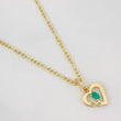 Set Figaro Chain + Emerald Heart Pendant 0.07 pts / 1.75g / 18 in Yellow Gold 18K