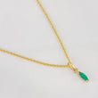 Set Cadena Lazo + Dije Lagrima Esmeralda 0.12 pts / 1.3g / 20 in Oro Amarillo 18K