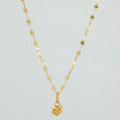 Set Mirror Flower Chain + Heart Pendant / 1.15gr / 17 3/4 in 18K Yellow Gold