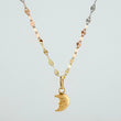 Set Mirror Flower Chain + Half Moon Pendant / 1.15gr / 17 3/4 in Three Golds 18K