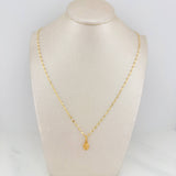 Set Mirror Flower Chain + Pendant Virgin Mary Help of Christians / 1.25gr / 17 3/4 in 18K Yellow Gold