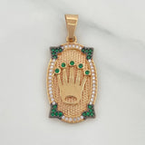 Pendant Plaque Crown 4.45 g / 1 1/2 in Three Golds 18K
