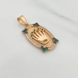 Pendant Plaque Crown 4.45 g / 1 1/2 in Three Golds 18K