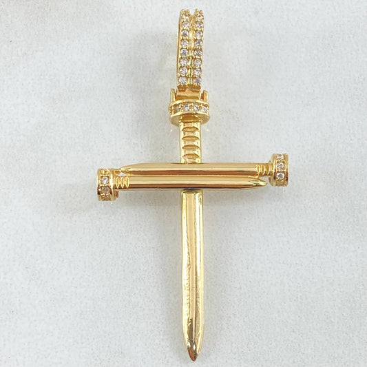Dije Cruz Clavo 5.9g / 2 1/4 in Oro Amarillo 18K