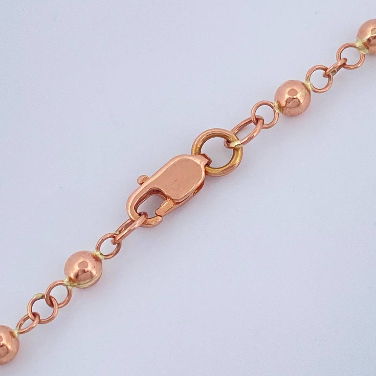 Rosario Virgen Milagrosa Cruz Cristo 6.3gr / 21 in / 4mm-3mm Oro Rosa 18K $