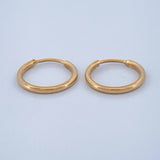 Candongas Aro Liso 0.55gr / 1/2 in / Oro Amarillo 18K $