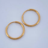 Candongas Aro Liso 0.7gr / 1/2 in / Oro Amarillo 18K %