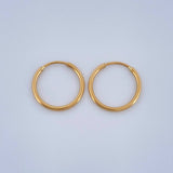 Candongas Aro Liso 0.7gr / 1/2 in / Oro Amarillo 18K %