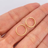 Candongas Aro Liso 0.7gr / 1/2 in / Oro Amarillo 18K %