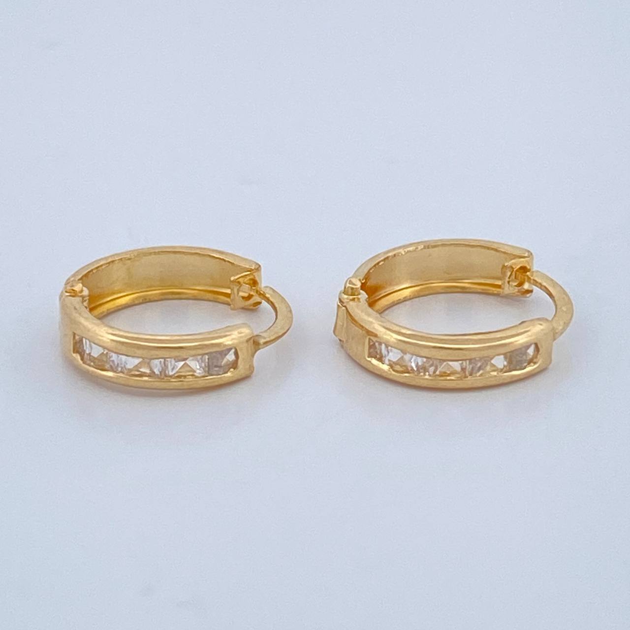 Candongas Carril 0.85gr / 1/2 in / Oro Amarillo 18K $