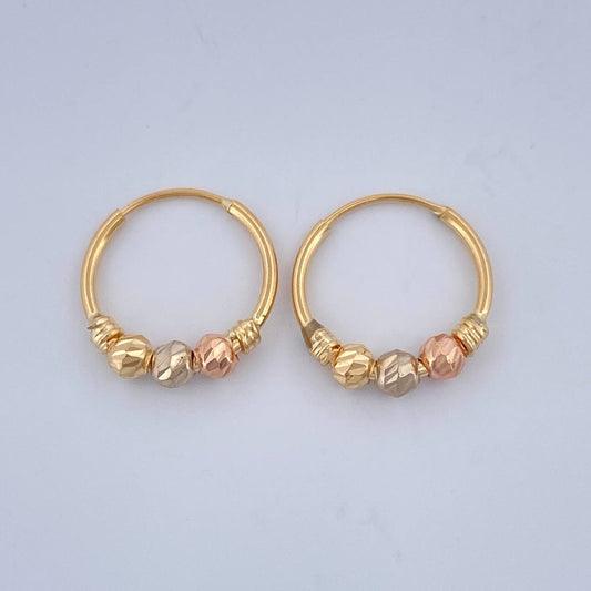 Candongas Trio 1.05gr / 1/2 in / Tres Oros 18K $