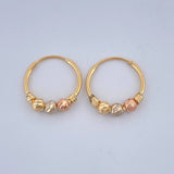 Candongas Trio 1.05gr / 1/2 in / Tres Oros 18K $