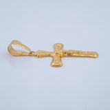 Dije Cruz Cristo Palo 1.1gr / 1 1/2 in / Oro Amarillo 18K $