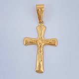 Dije Cruz Cristo Palo 1.1gr / 1 1/2 in / Oro Amarillo 18K $
