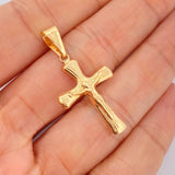 Dije Cruz Cristo Palo 1.1gr / 1 1/2 in / Oro Amarillo 18K $