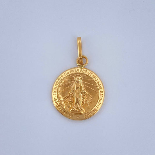 Dije Virgen Milagrosa 0.55gr / 3/4 in / Oro Amarillo 18K $