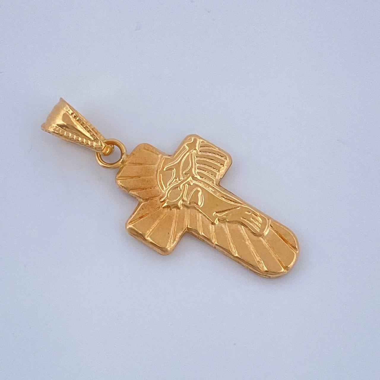Dije Cruz Rostro Cristo 0.7gr / 1 in / Oro Amarillo 18K $
