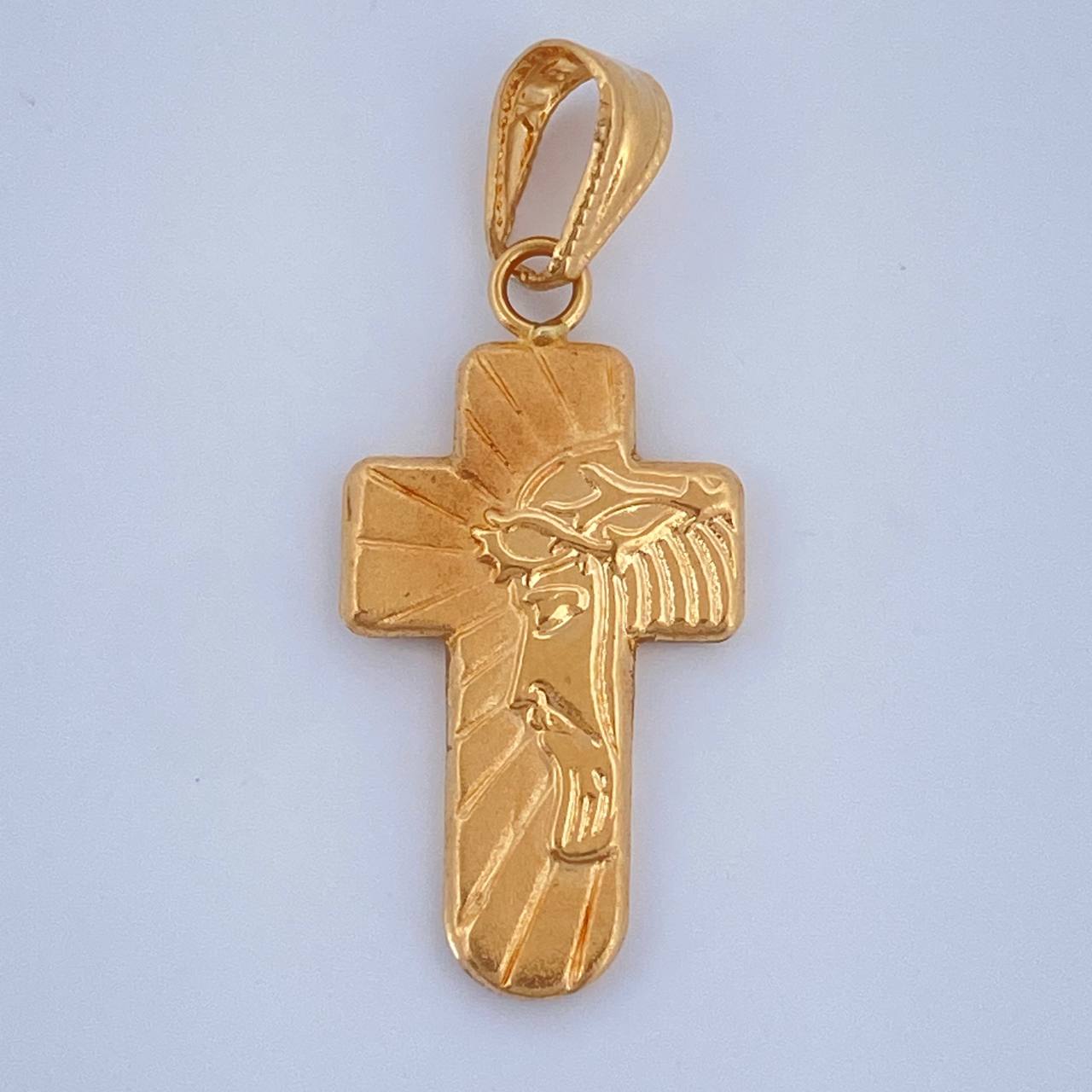 Dije Cruz Rostro Cristo 0.7gr / 1 in / Oro Amarillo 18K $