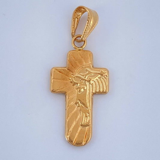 Dije Cruz Rostro Cristo 0.7gr / 1 in / Oro Amarillo 18K $