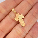 Dije Cruz Rostro Cristo 0.7gr / 1 in / Oro Amarillo 18K $