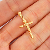 Dije Cruz Cristo 0.7gr / 1 in / Oro Amarillo 18K $