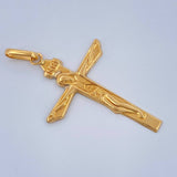 Dije Cruz Cristo Inri 1.35gr / 1 3/4 in / Oro Amarillo 18K $