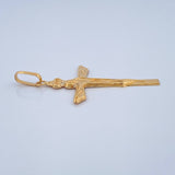 Dije Cruz Cristo Inri 1.4gr / 1 3/4 in / Oro Amarillo 18K $