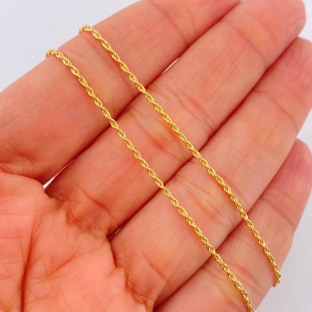 Set Chain and Pendant Rope + Cross 1.5gr / 17 1/2 in / 1.1mm Yellow Gold 18K &