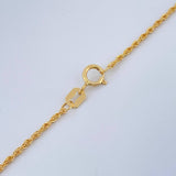 Set Cadena y Dije Lazo + Cruz 1.55gr / 17 3/4 in / 1mm Oro Amarillo 18K %