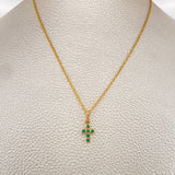 Set Cadena y Dije Lazo + Cruz 1.55gr / 17 3/4 in / 1.2mm Oro Amarillo 18K &