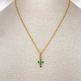Set Cadena y Dije Lazo + Cruz 1.55gr / 17 3/4 in / 1mm Oro Amarillo 18K %